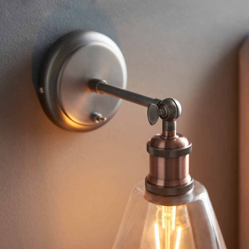 Endon 92874 - Foco de pared HAL 1xE27/10W/230V bronce/cobre/transparente