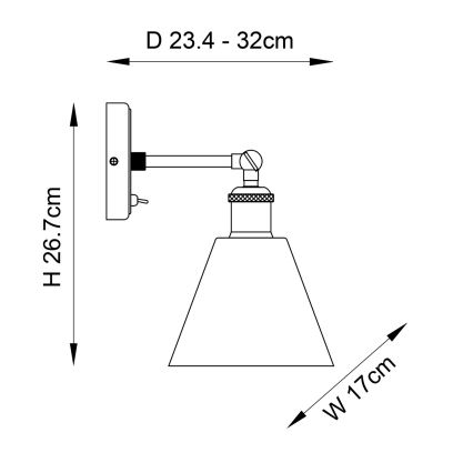 Endon 92874 - Foco de pared HAL 1xE27/10W/230V bronce/cobre/transparente