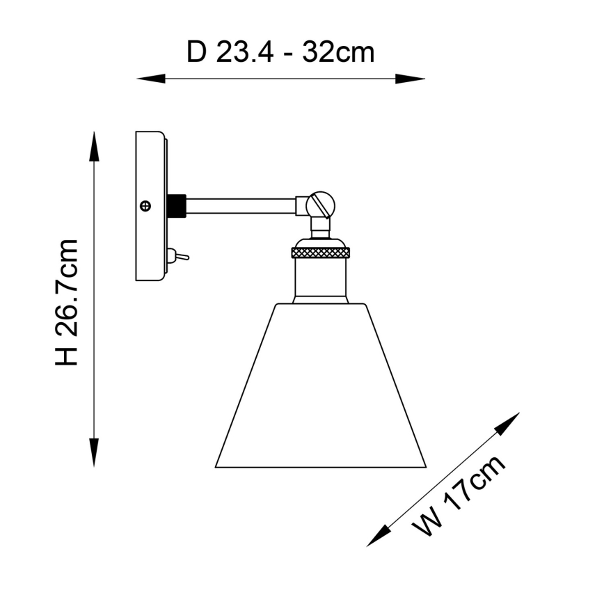 Endon 92874 - Foco de pared HAL 1xE27/10W/230V bronce/cobre/transparente
