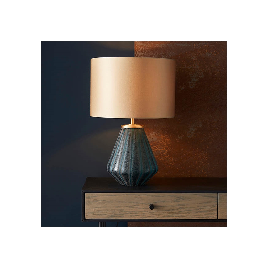 Endon 93059 - Lámpara de sobremesa ALYSSIA 1xE27/10W/230V dorada/azul