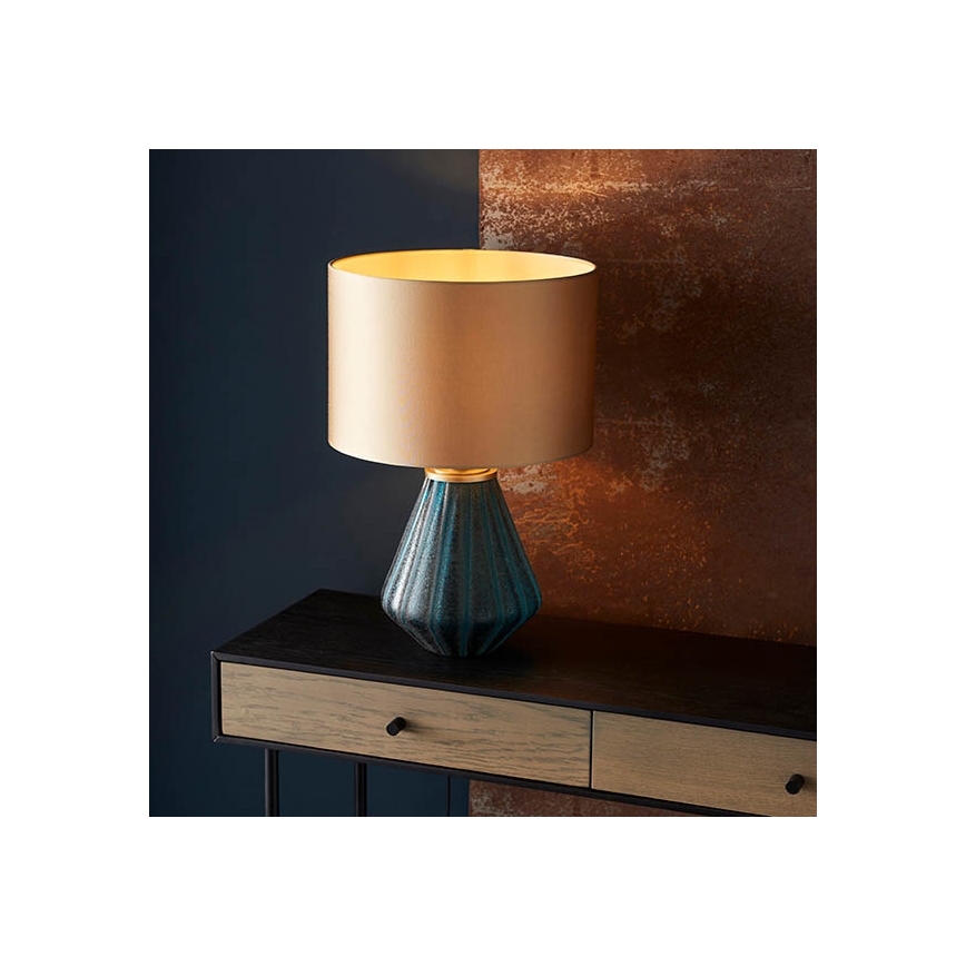Endon 93059 - Lámpara de sobremesa ALYSSIA 1xE27/10W/230V dorada/azul