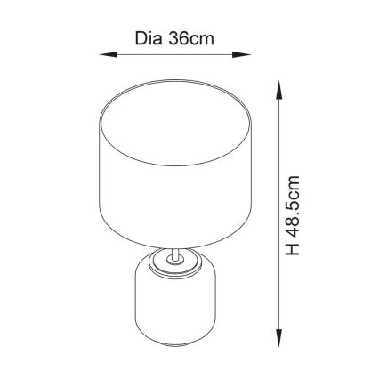 Endon 93067 - Lámpara de mesa ZINNIA 1xE27/10W/230V azul/dorada