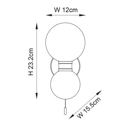 Endon 93523 - Aplique mural para baño PULSA 2xG9/3W/230V IP44 negro