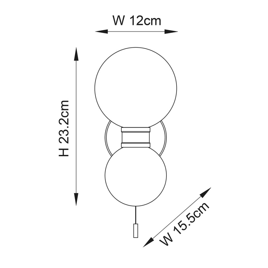 Endon 93523 - Aplique mural para baño PULSA 2xG9/3W/230V IP44 negro