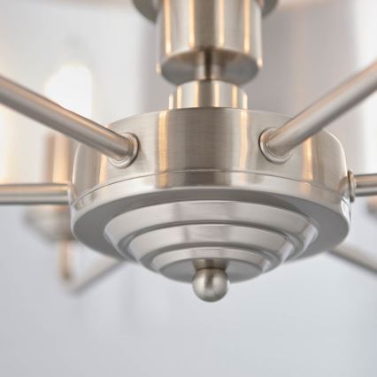 Endon 94357 - Lámpara de araña con cadena HIGHCLERE 6xE14/40W/230V Ø 55 cm beige/cromo mate