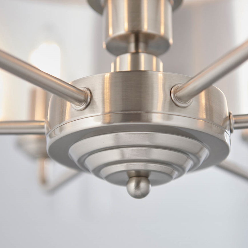 Endon 94357 - Lámpara de araña con cadena HIGHCLERE 6xE14/40W/230V Ø 55 cm beige/cromo mate
