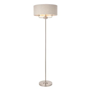 Endon 94359 - Lámpara de pie HIGHCLERE 3xE14/40W/230V beige/cromo brillante diá. 47 cm