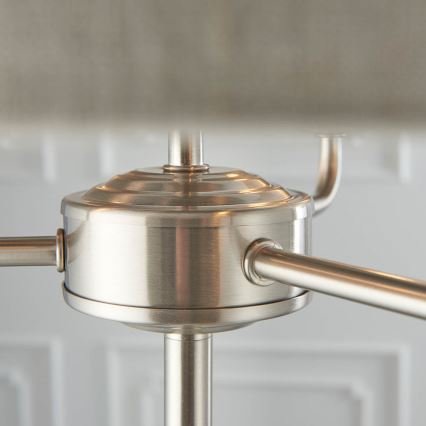 Endon 94359 - Lámpara de pie HIGHCLERE 3xE14/40W/230V beige/cromo brillante diá. 47 cm