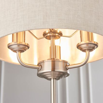 Endon 94369 - Lámpara de mesa HIGHCLERE 3xE14/18W/230V beige/cromo mate diá. 32 cm
