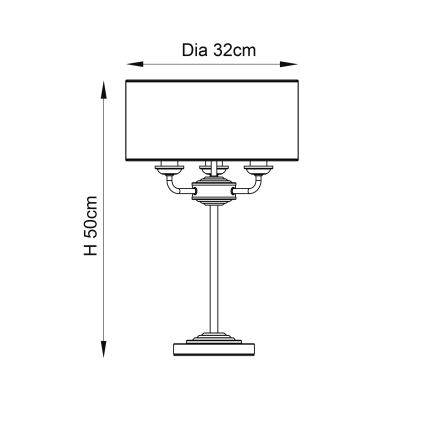 Endon 94369 - Lámpara de mesa HIGHCLERE 3xE14/18W/230V beige/cromo mate diá. 32 cm