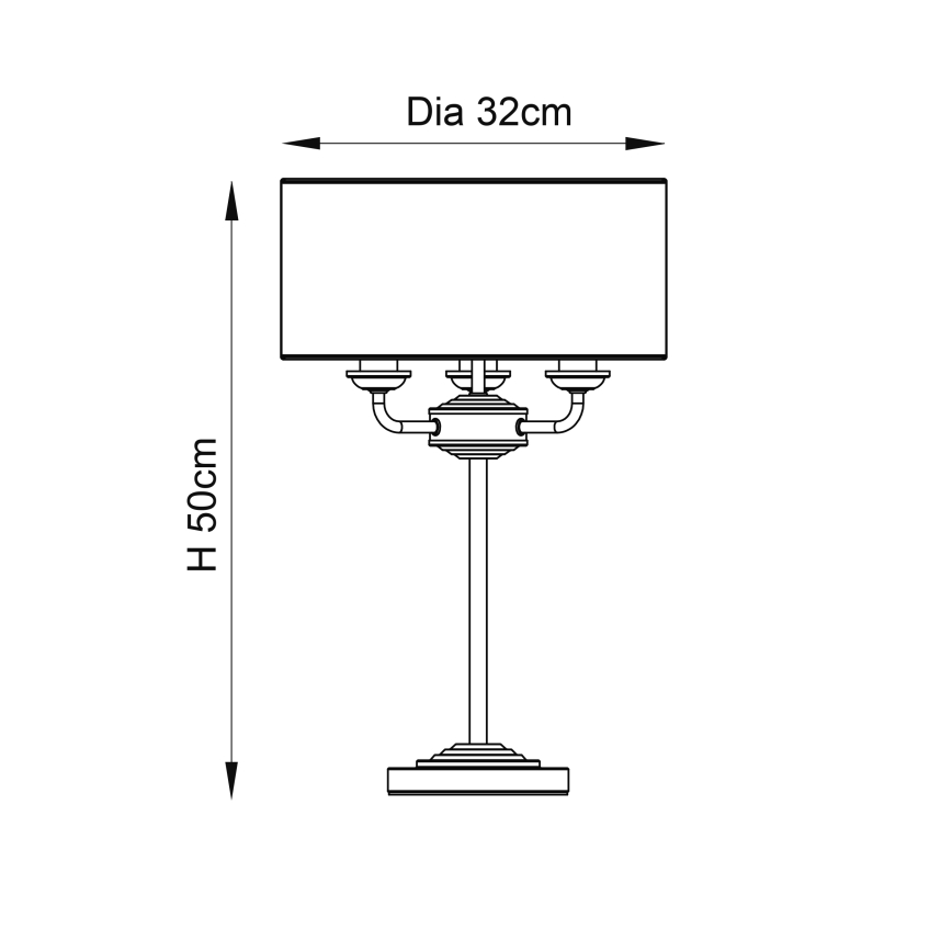 Endon 94369 - Lámpara de mesa HIGHCLERE 3xE14/18W/230V beige/cromo mate diá. 32 cm