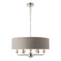 Endon 94373 - Lámpara colgante con cadena HIGHCLERE 6xE14/40W/230V gris/cromo brillante diá. 35 cm