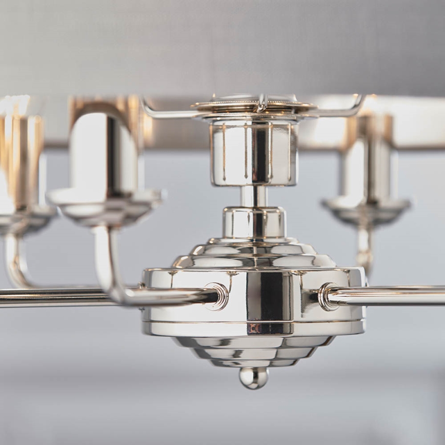 Endon 94373 - Lámpara colgante con cadena HIGHCLERE 6xE14/40W/230V gris/cromo brillante diá. 35 cm