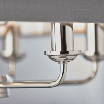 Endon 94373 - Lámpara colgante con cadena HIGHCLERE 6xE14/40W/230V gris/cromo brillante diá. 35 cm