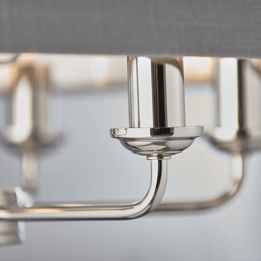 Endon 94373 - Lámpara colgante con cadena HIGHCLERE 6xE14/40W/230V gris/cromo brillante diá. 35 cm