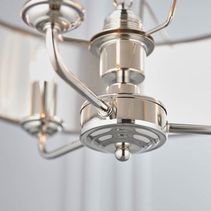 Endon 94377 - Lámpara colgante con cadena HIGHCLERE 3xE14/40W/230V gris/cromo brillante diá. 45 cm
