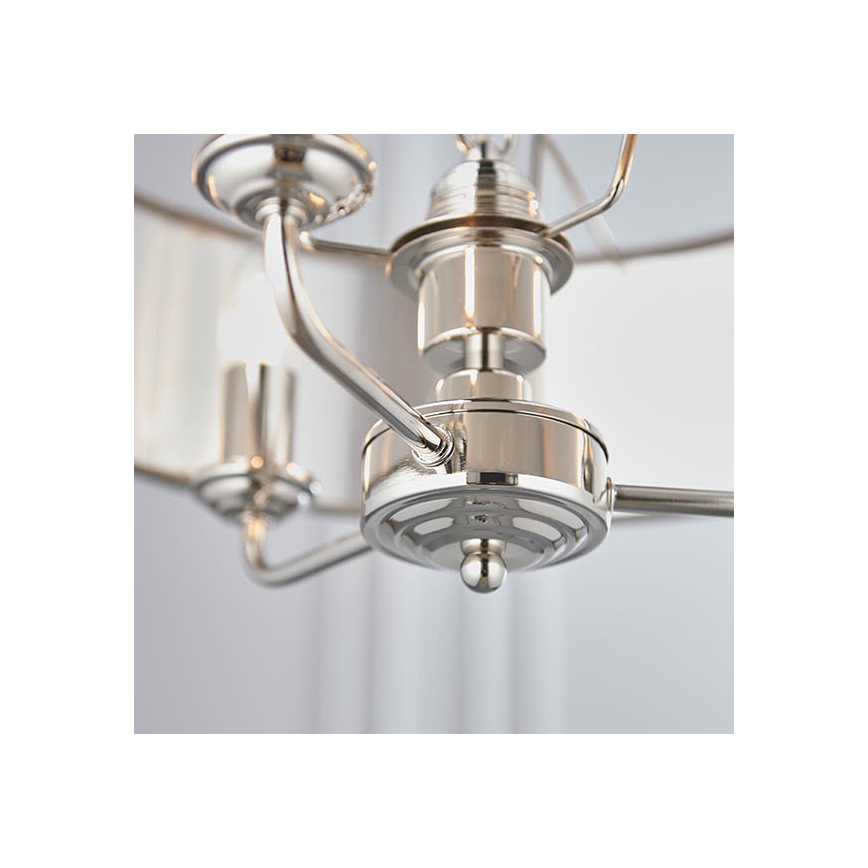 Endon 94377 - Lámpara colgante con cadena HIGHCLERE 3xE14/40W/230V gris/cromo brillante diá. 45 cm