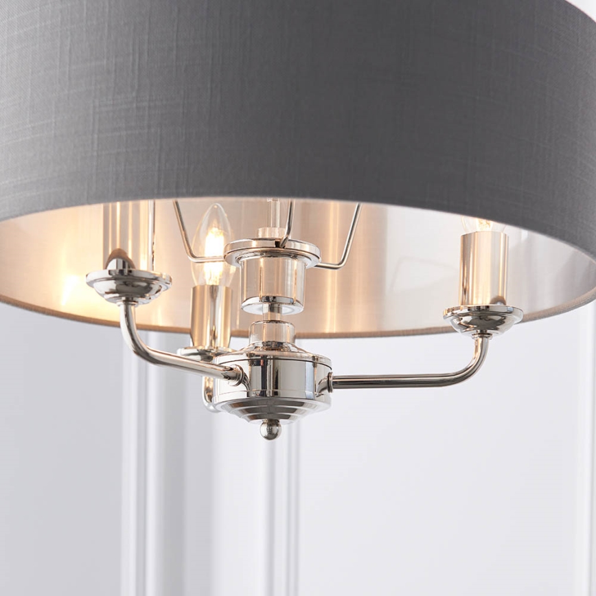 Endon 94377 - Lámpara colgante con cadena HIGHCLERE 3xE14/40W/230V gris/cromo brillante diá. 45 cm