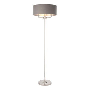 Endon 94378 - Lámpara de pie HIGHCLERE 1xE14/40W/230V gris/cromo brillante diá. 47 cm