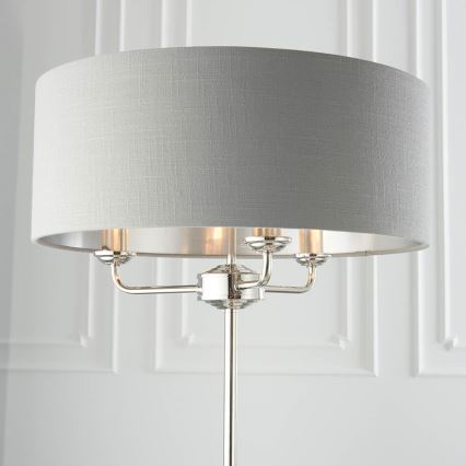 Endon 94378 - Lámpara de pie HIGHCLERE 1xE14/40W/230V gris/cromo brillante diá. 47 cm