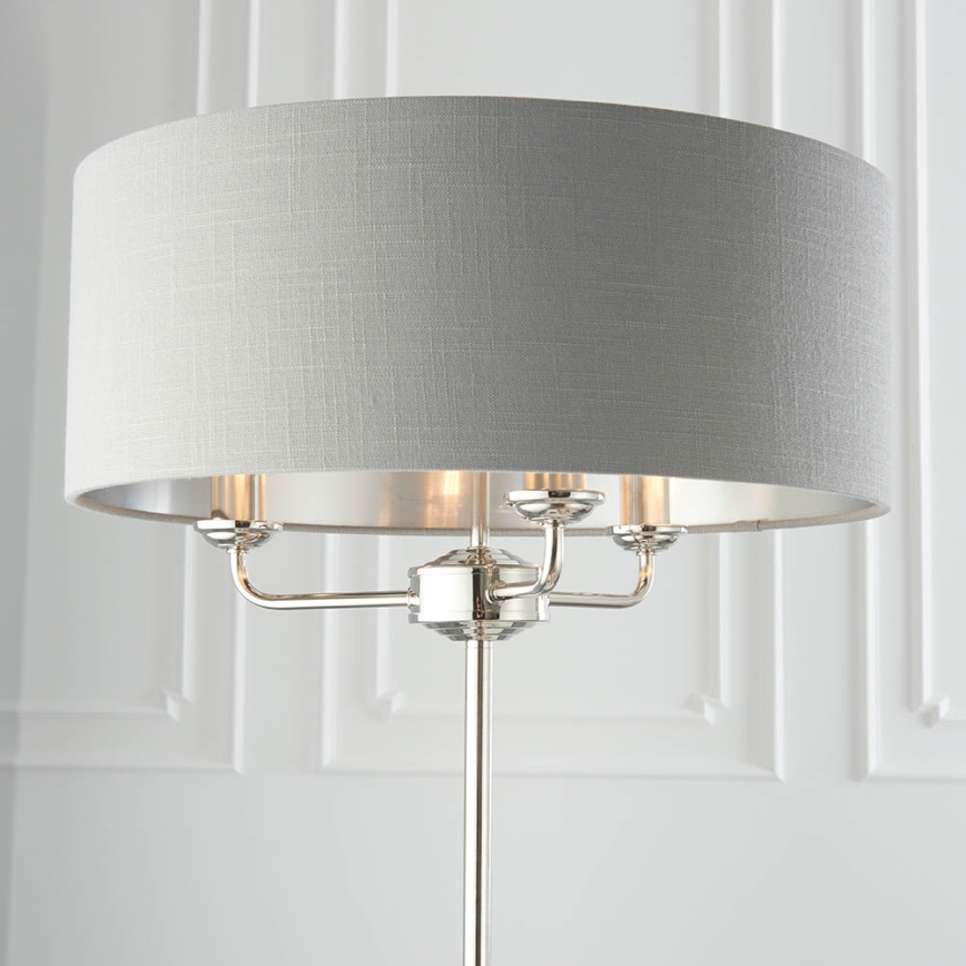 Endon 94378 - Lámpara de pie HIGHCLERE 1xE14/40W/230V gris/cromo brillante diá. 47 cm