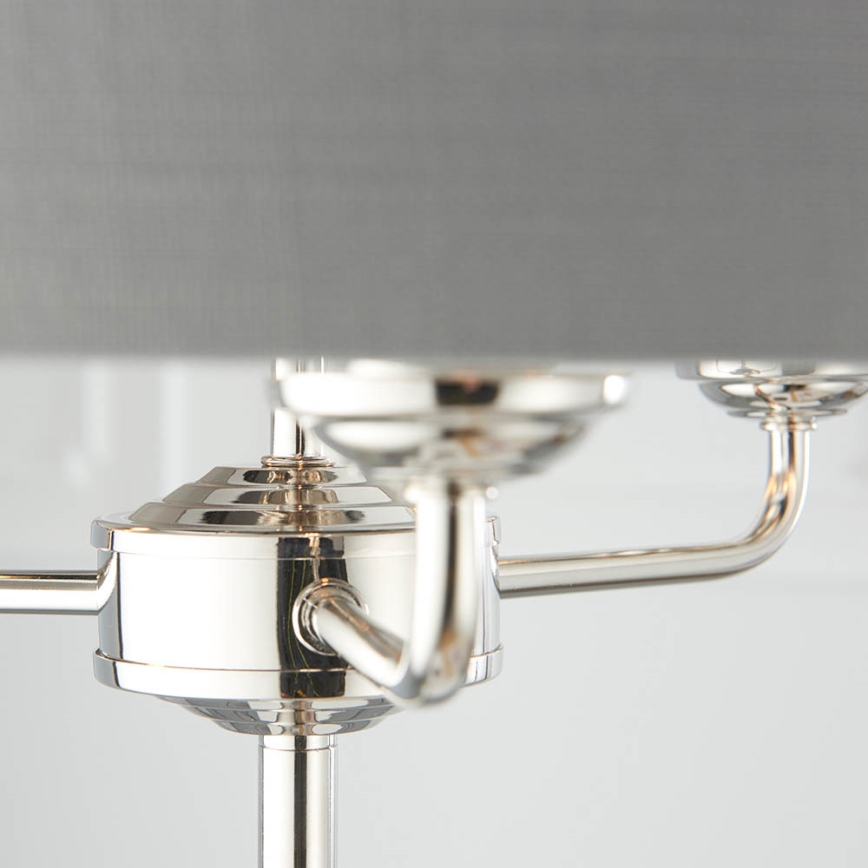 Endon 94378 - Lámpara de pie HIGHCLERE 1xE14/40W/230V gris/cromo brillante diá. 47 cm