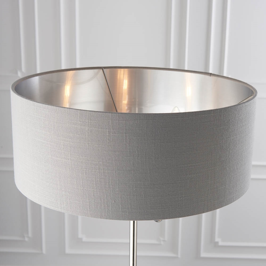 Endon 94378 - Lámpara de pie HIGHCLERE 1xE14/40W/230V gris/cromo brillante diá. 47 cm