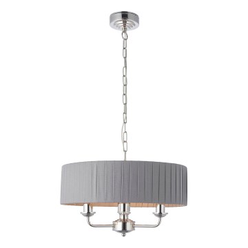 Endon 94394 - Lámpara colgante con cadena HIGHCLERE 3xE14/40W/230V gris oscuro/cromo brillante