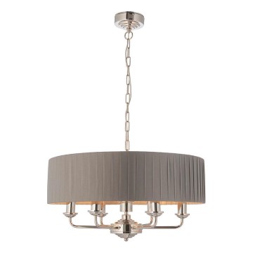 Endon 94397 - Lámpara colgante con cadena HIGHCLERE 6xE14/40W/230V gris/cromo brillante diá. 35 cm