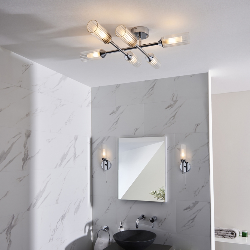 Endon 95045 - Lámpara de techo para el baño NATORI 6xG9/3W/230V IP44 cromo brillante