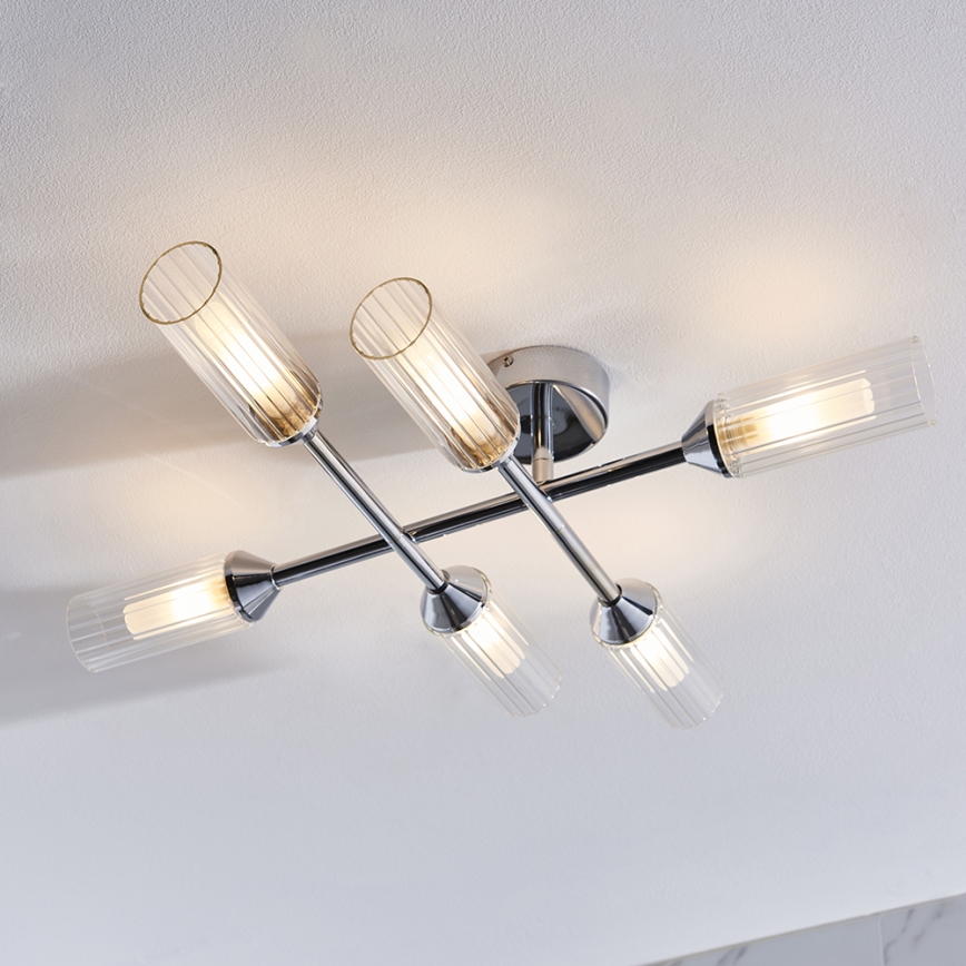 Endon 95045 - Lámpara de techo para el baño NATORI 6xG9/3W/230V IP44 cromo brillante