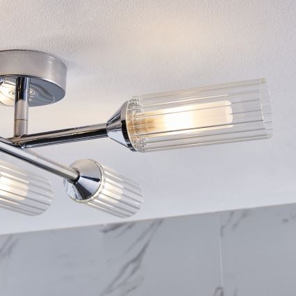 Endon 95045 - Lámpara de techo para el baño NATORI 6xG9/3W/230V IP44 cromo brillante
