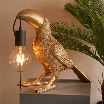 Endon 95077 - Lámpara de mesa TOCO TOUCAN 1xE27/10W/230V dorado