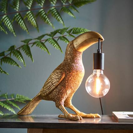 Endon 95077 - Lámpara de mesa TOCO TOUCAN 1xE27/10W/230V dorado