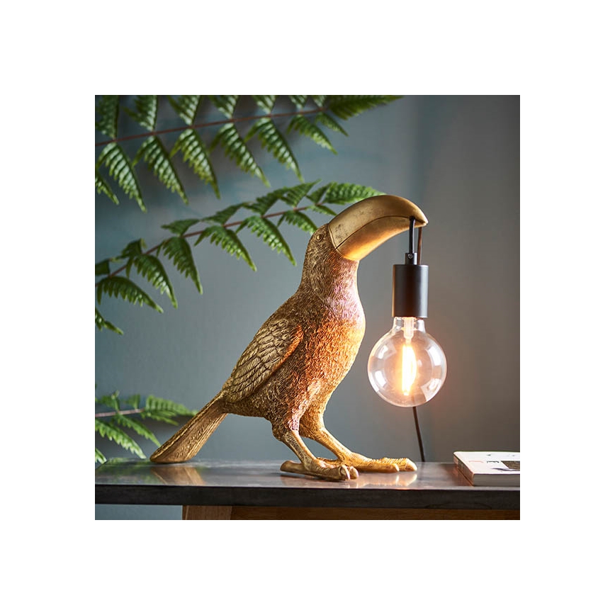 Endon 95077 - Lámpara de mesa TOCO TOUCAN 1xE27/10W/230V dorado