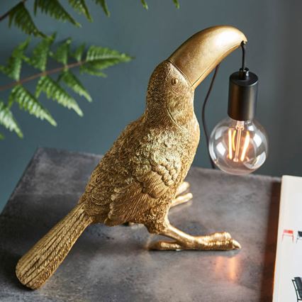 Endon 95077 - Lámpara de mesa TOCO TOUCAN 1xE27/10W/230V dorado