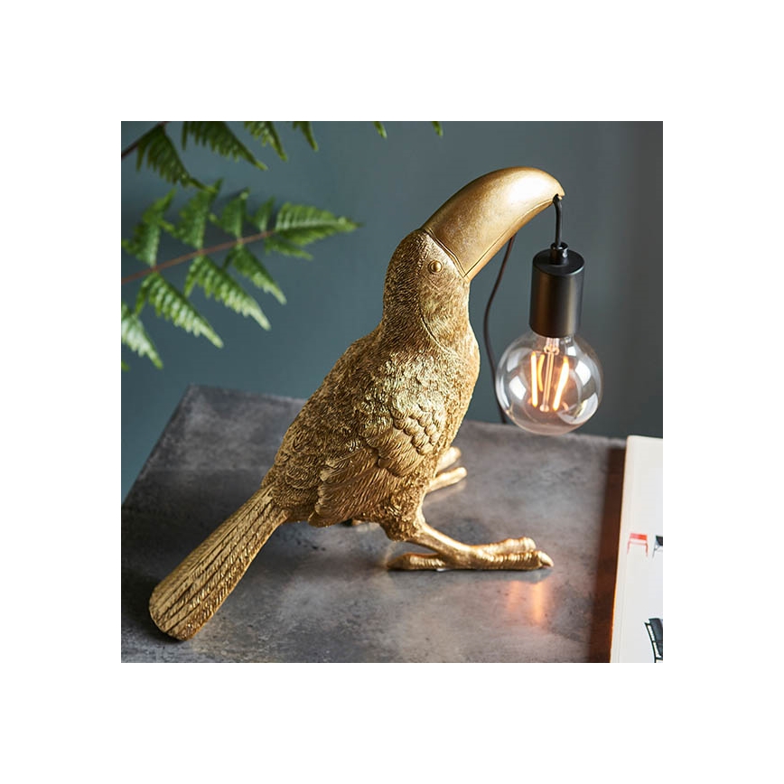 Endon 95077 - Lámpara de mesa TOCO TOUCAN 1xE27/10W/230V dorado