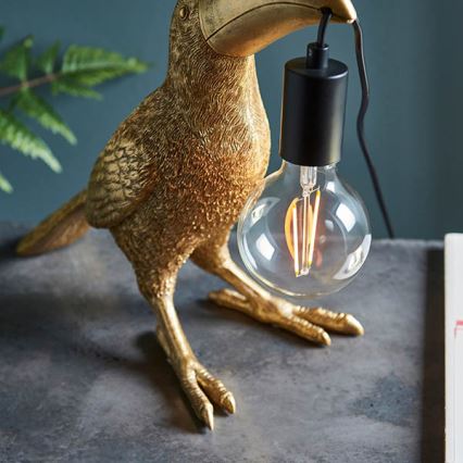 Endon 95077 - Lámpara de mesa TOCO TOUCAN 1xE27/10W/230V dorado
