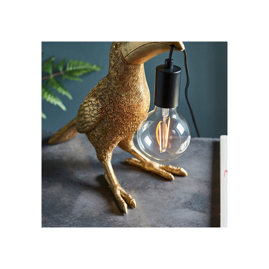 Endon 95077 - Lámpara de mesa TOCO TOUCAN 1xE27/10W/230V dorado