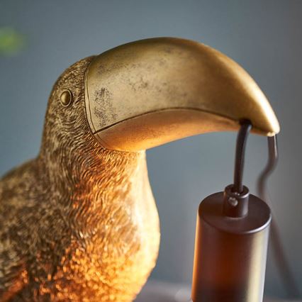 Endon 95077 - Lámpara de mesa TOCO TOUCAN 1xE27/10W/230V dorado