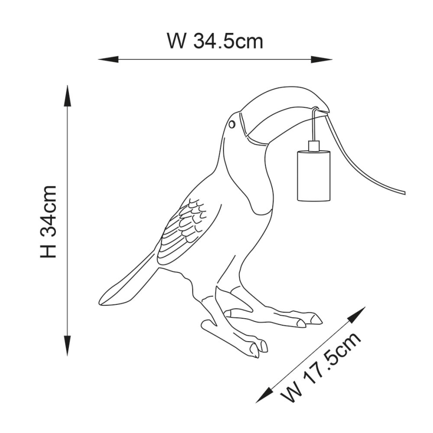 Endon 95077 - Lámpara de mesa TOCO TOUCAN 1xE27/10W/230V dorado