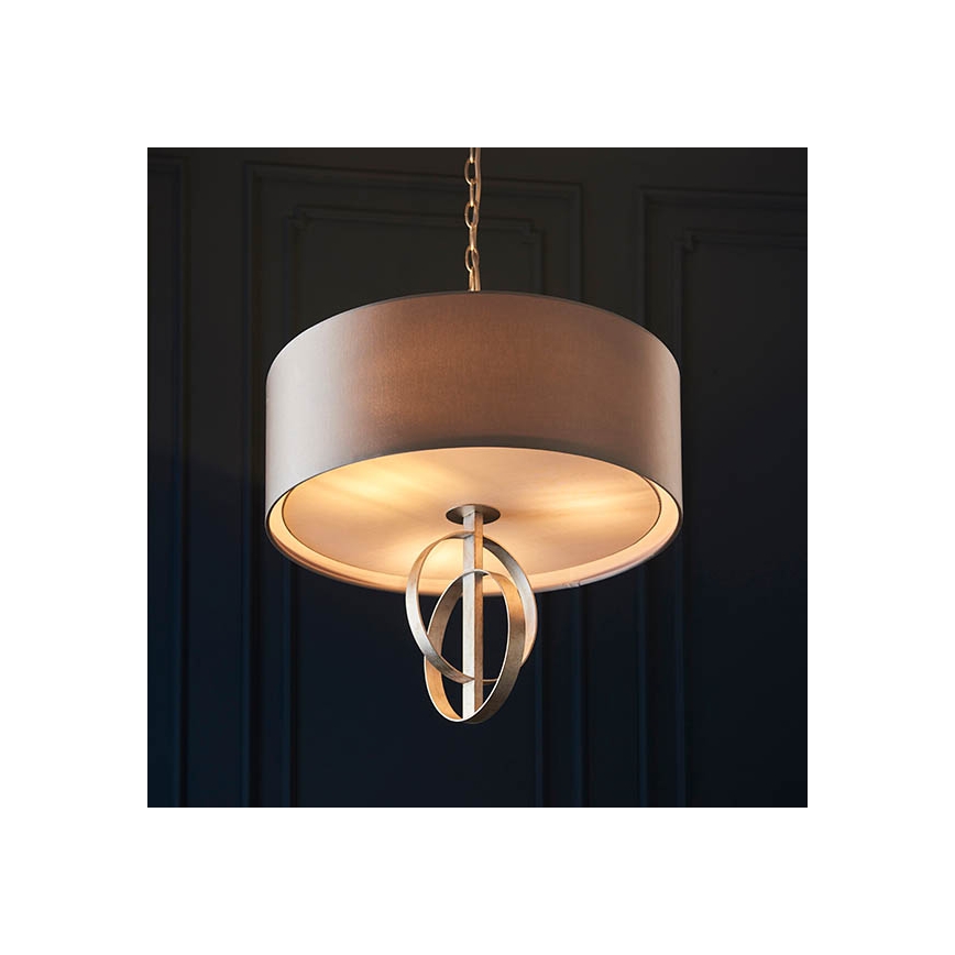 Endon 95216 - Lámpara colgante con cadena 3xE27/10W/230V Ø 60 cm gris