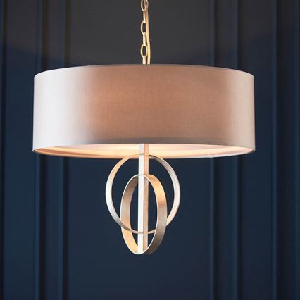 Endon 95216 - Lámpara colgante con cadena 3xE27/10W/230V Ø 60 cm gris