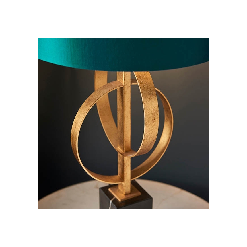 Endon 95221 - Lámpara de mesa 1xE27/10W/230V azul/latón/negro