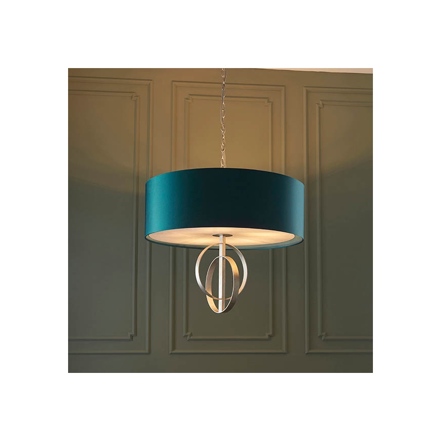 Endon 95223 - Lámpara colgante con cadena 5xE27/10W/230V Ø 70 cm azul/gris