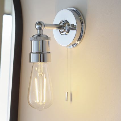 Endon 95505 - Aplique de pared para baño MILLER 1xE27/6W/230V IP44 cromo brillante