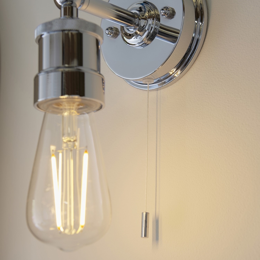 Endon 95505 - Aplique de pared para baño MILLER 1xE27/6W/230V IP44 cromo brillante