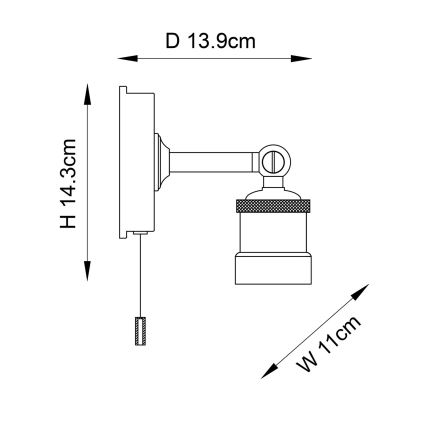 Endon 95505 - Aplique de pared para baño MILLER 1xE27/6W/230V IP44 cromo brillante