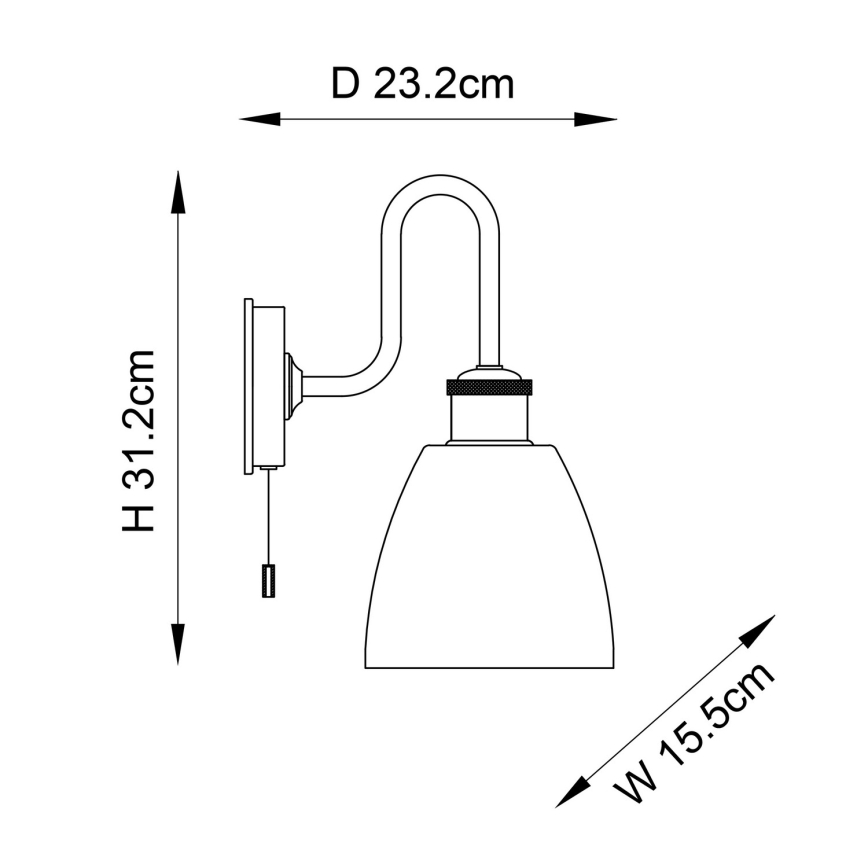 Endon 95506 - Aplique de pared para baño PIPER 1xE27/10W/230V IP44 cromo brillante