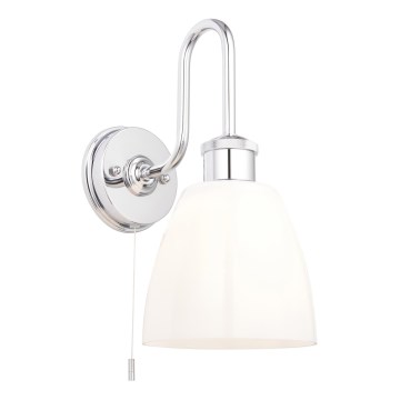 Endon 95506 - Aplique de pared para baño PIPER 1xE27/10W/230V IP44 cromo brillante/blanco